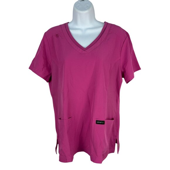 Planet Koi Longevity Scrub Top Medium Terra Pink Moisture Wicking Quick Dry - Picture 1 of 5